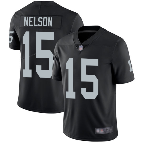 Men Oakland Raiders Limited Black J  J  Nelson Home Jersey NFL Football #15 Vapor Untouchable Jersey->nfl t-shirts->Sports Accessory